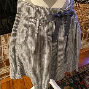 J. Crew Linen Navy/White Stripped Size 2 Skirt. NWT. Free Gift Wrapping 🎁